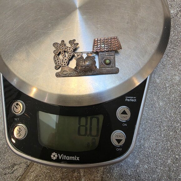 Vintage Taxco Mexico 925 Silver Sombrero Siesta  Figures Brooch Pin - Folk Art - Picture 6 of 6